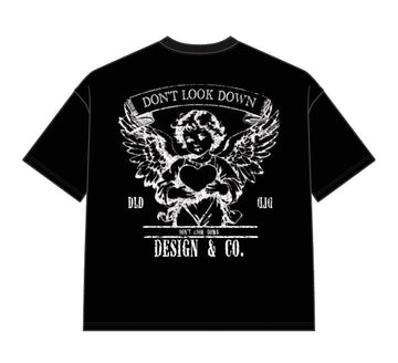 DYF1-25T43, OVERSIZED T SHIRT WITH PUFF PRINT - BLACK