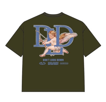 DYF1-25T44, OVERSIZED T SHIRT WITH PUFF PRINT - OLIVE
