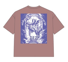 DYF1-25T45, OVERSIZED T SHIRT WITH PUFF PRINT - DUSTY PINK