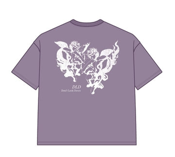 DYF1-25T47, OVERSIZED T SHIRT WITH PUFF PRINT - MUTED PURPLE