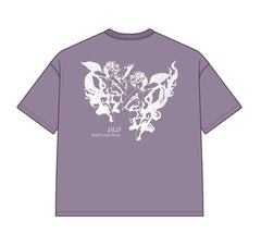 DYF1-25T47, OVERSIZED T SHIRT WITH PUFF PRINT - MUTED PURPLE