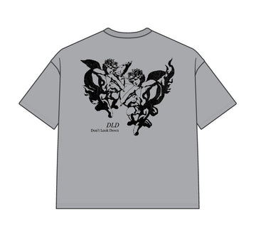 DYF1-25T47, OVERSIZED T SHIRT WITH PUFF PRINT - NEUTRAL GRAY