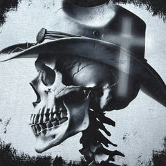 Skull Cowboy Profile Tee - Black
