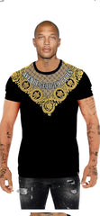 George V Ornamental Logo T-Shirt - Black/Gold