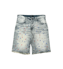 RHINESTONE DENIM SHORTS