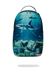 SHARK UNDER WATER WITH MONEY BACKPACK