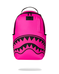SHARK CENTRAL WHITE STENCIL SHARK PINK NYLON BACKPACK