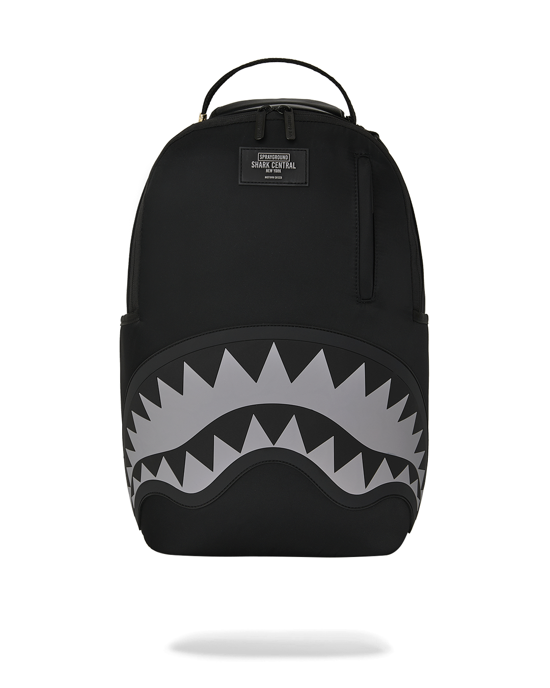SHARK CENTRAL BLACK NYLON GRAY EMBOSSED BACKPACK