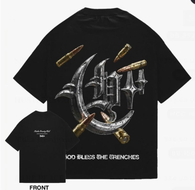 Hustlers Country Club Hcc Bless the Trenches F/B T-Shirt