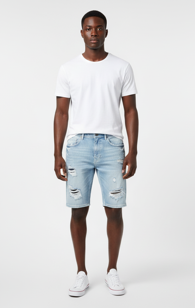 Core Ripped Shorts - Light Blue