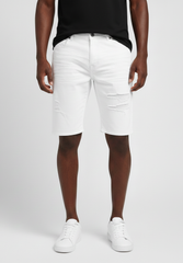Core Twill Ripped Shorts - White (056)