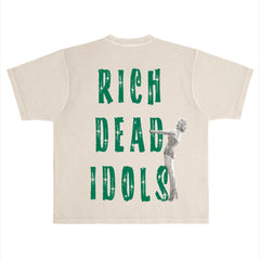 RICH SEX AND BIG CHECKS T-SHIRT TAN