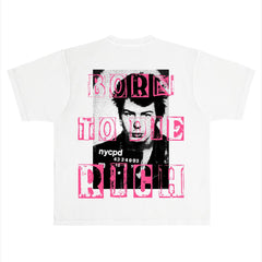 CASH OUT BEFORE YOU CRASH OUT T-SHIRT WHITE AND PINK