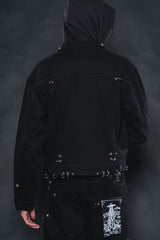 Vicious Embellished Denim Piercing Jacket - Vintage Black