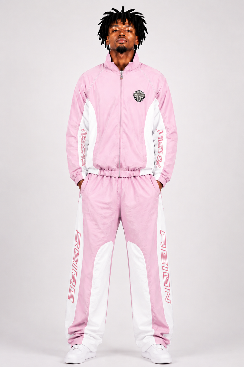 Focus Nylon Track Pants - Black/Pink