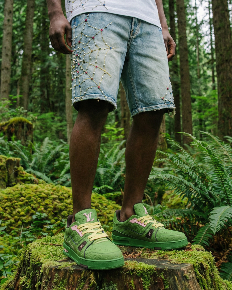 PREME INDIGO WASH SPIDER STONES JORTS